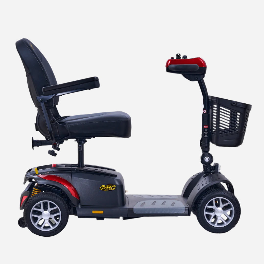 The Buzzaround EX 4-Wheel features the portability and easy disassembly of a lightweight scooter with the amazing benefits of a full-size scooter.


